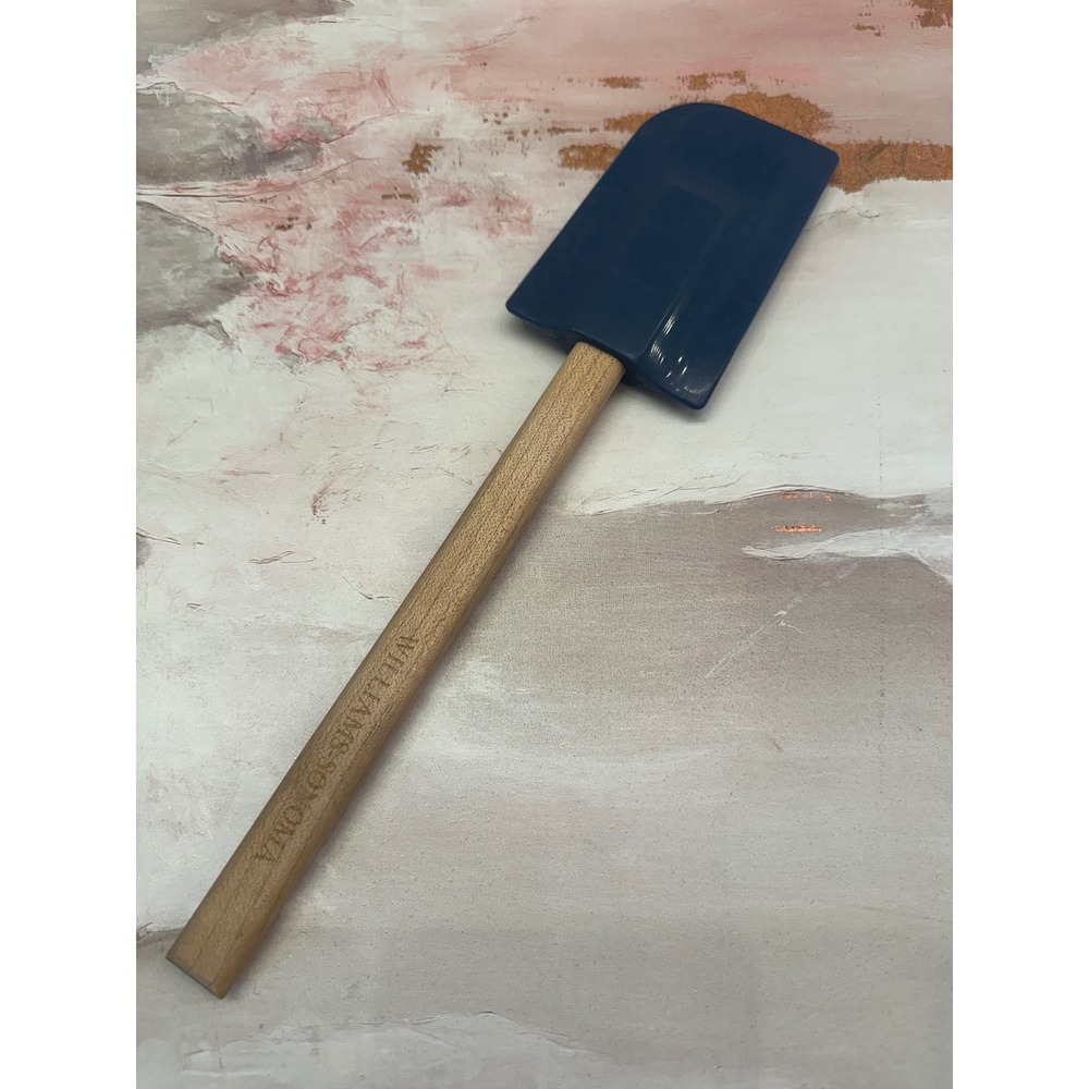 Williams Sonoma Navy Blue Silicone XL Spatula with Wood Handle 12.5 Inch